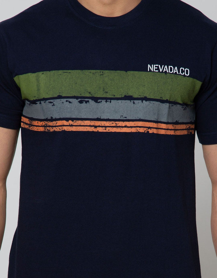 Nevada Short Sleeve T-Shirt Stripe Text