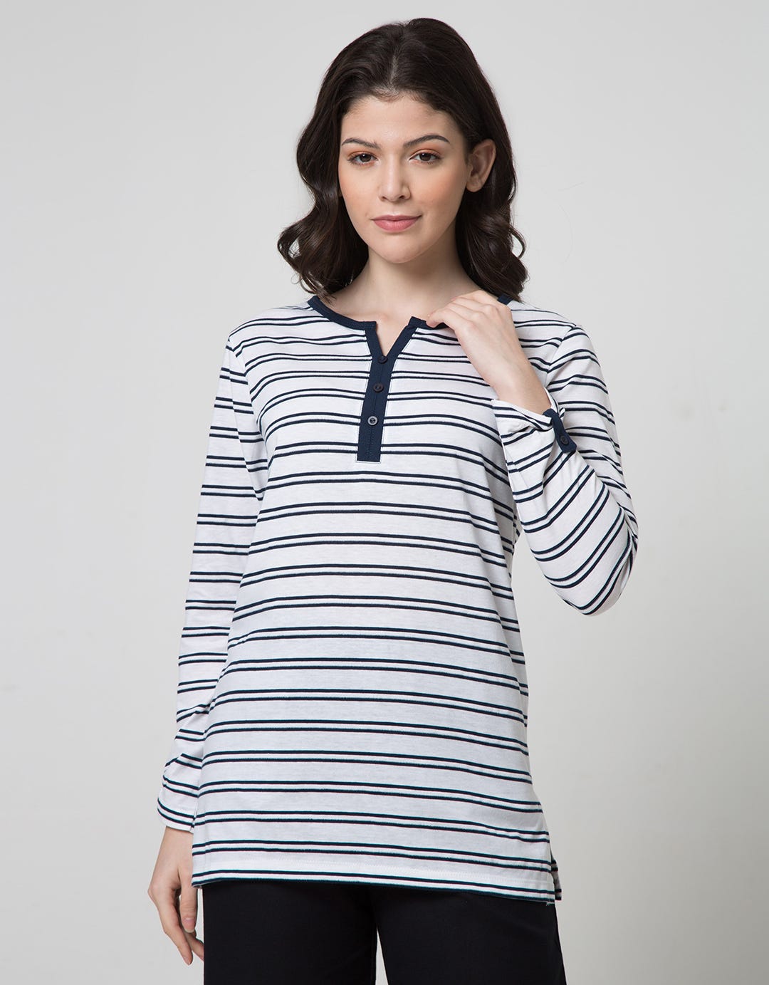 LS T-SHIRT V HENLEY