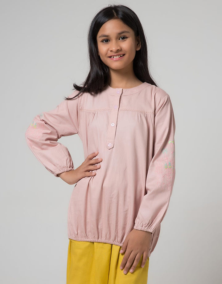 LS BLOUSE WOVEN BORD