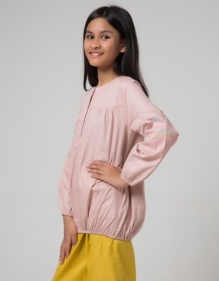 LS BLOUSE WOVEN BORD