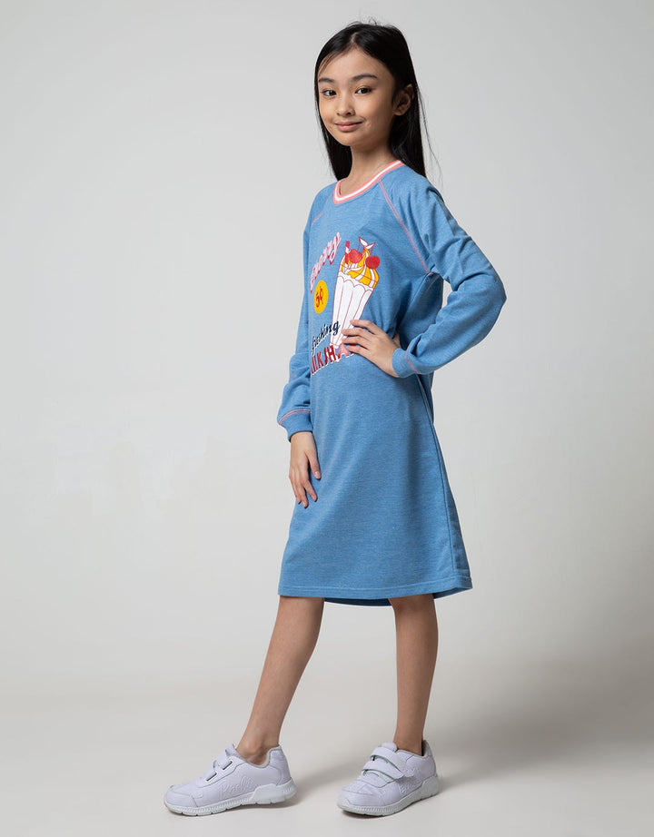 LS MIDI DRESS RAGLAN