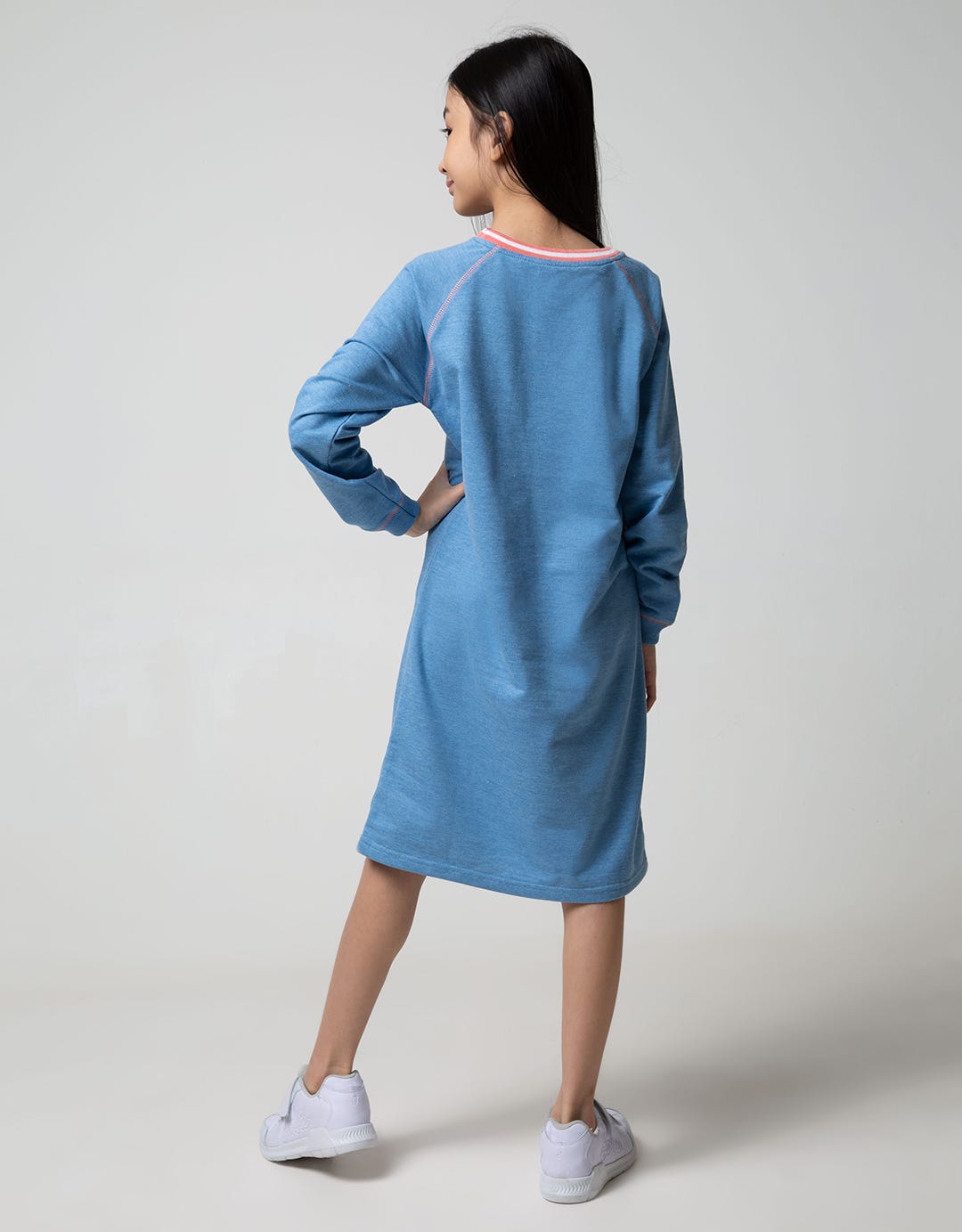 LS MIDI DRESS RAGLAN