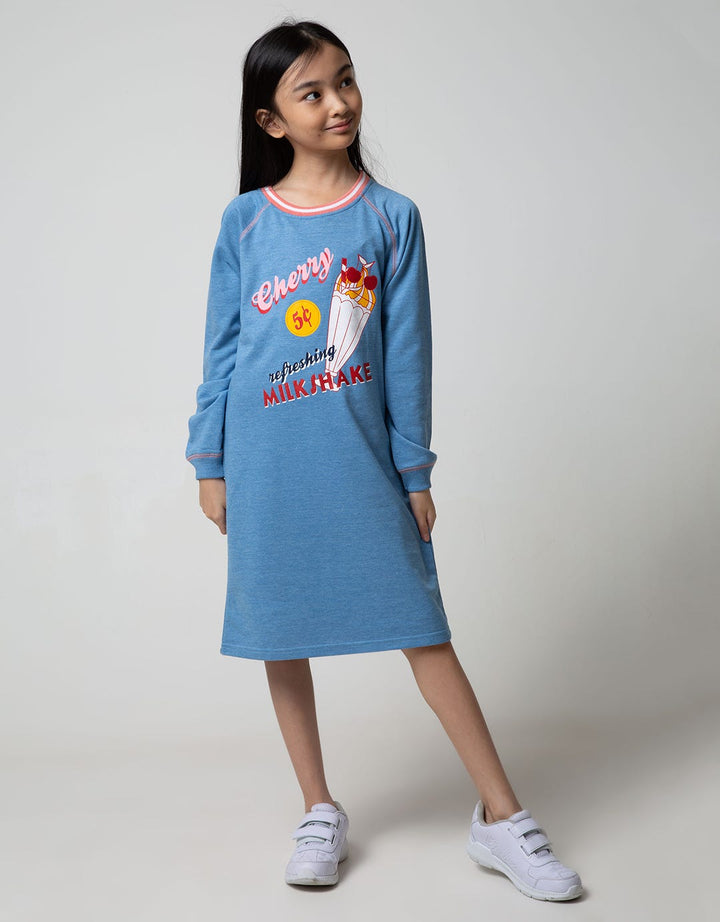 LS MIDI DRESS RAGLAN