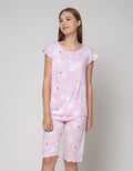 St. Yves Short Sleeve Pyjama Pants Point Peony