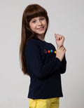 Little M Long Sleeve T-shirt Embroidered Girl Pom