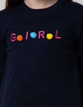 Little M Long Sleeve T-shirt Embroidered Girl Pom