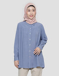 Annisa Rayon Slub With Gather In Front Chest Kemeja Wanita