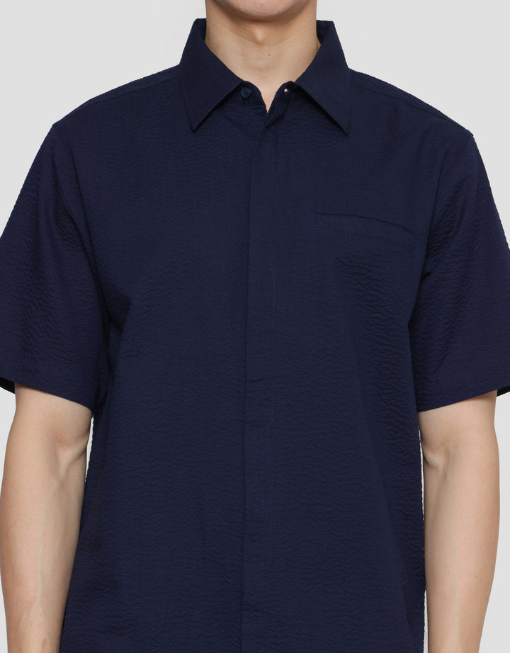 Cole Solid Sheersuckers Kemeja Pria