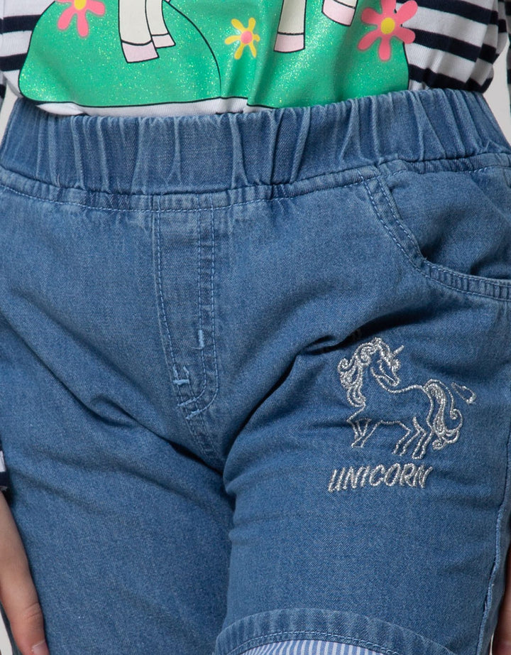 Little M Short Pants Silver Unicorn
