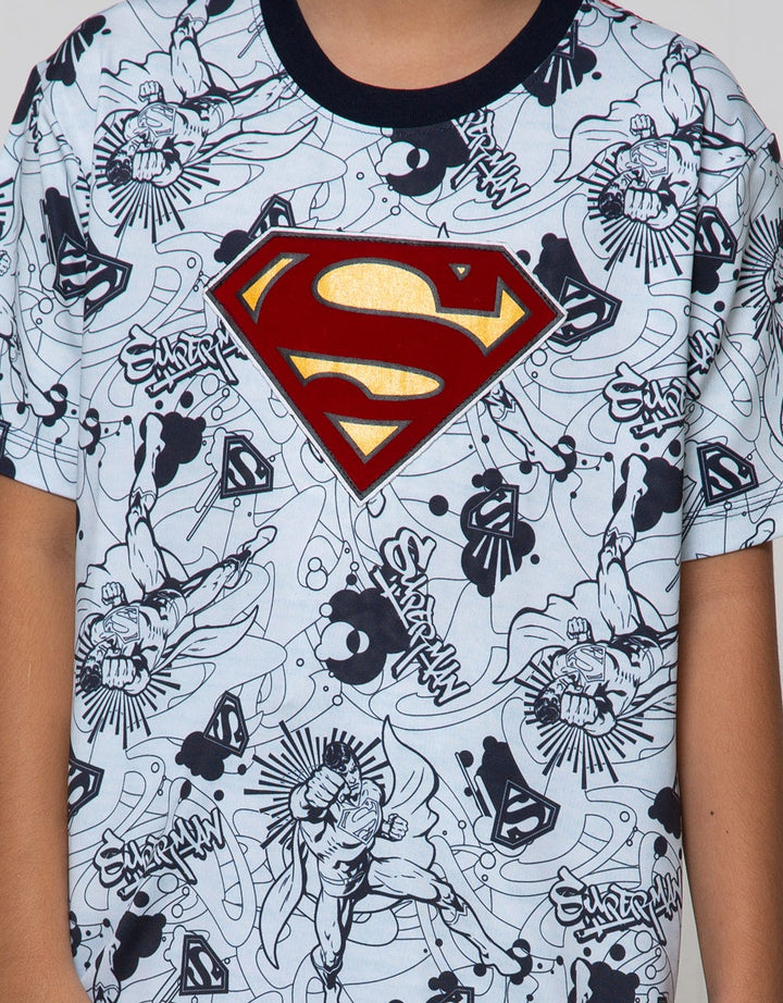 Character Superman Kaos Fullprint Comic Logo Flocking