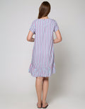 Nevada Short Sleeve Midi Dress Butterfly Stripe