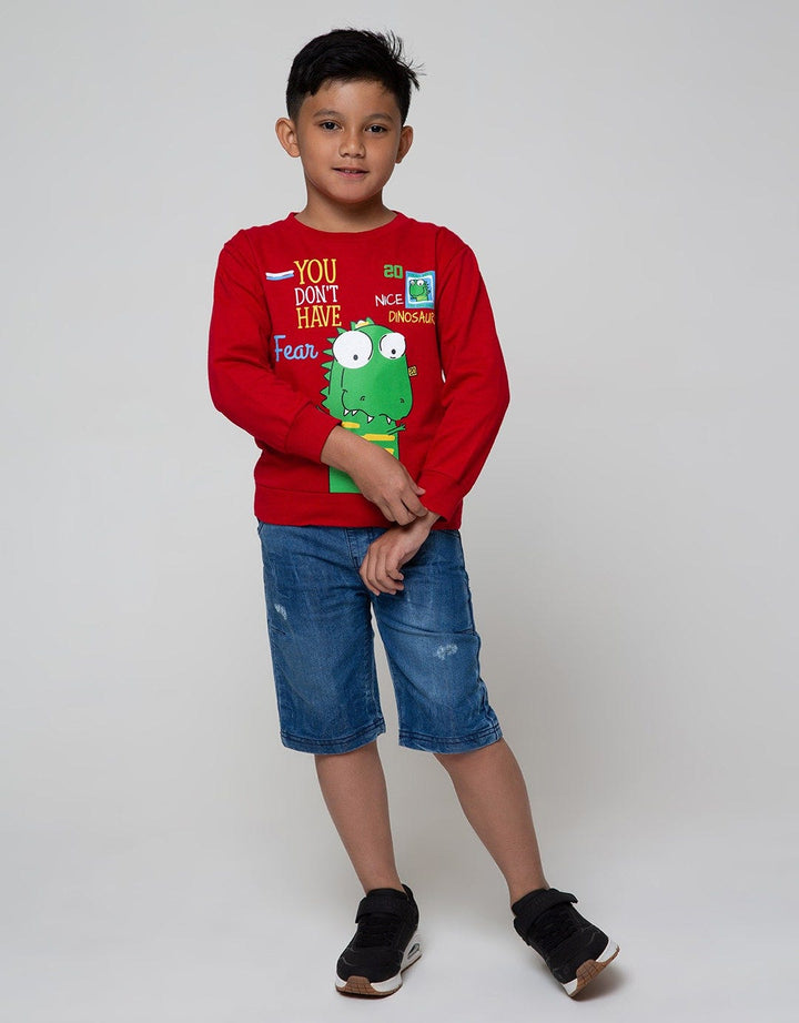 Little M Sweatshirt Long Sleeve Dino Stamps