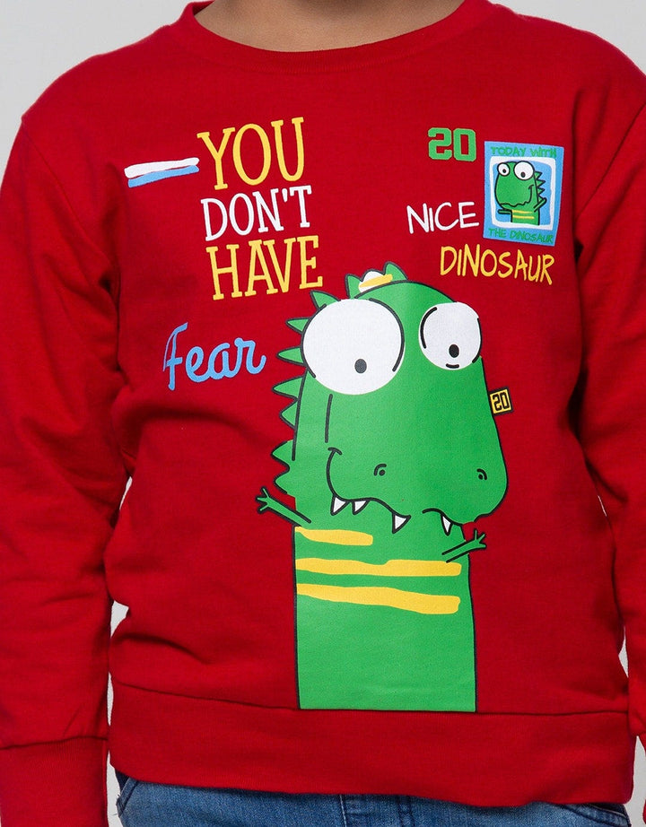 Little M Sweatshirt Long Sleeve Dino Stamps