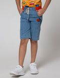 Little M Denim Short Pants Basketball Bordir