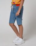 Little M Denim Short Pants Basketball Bordir