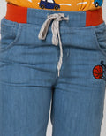 Little M Denim Short Pants Basketball Bordir