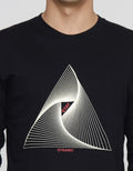 T Zone Geometry Triangle Kaos Lengan Panjang Pria
