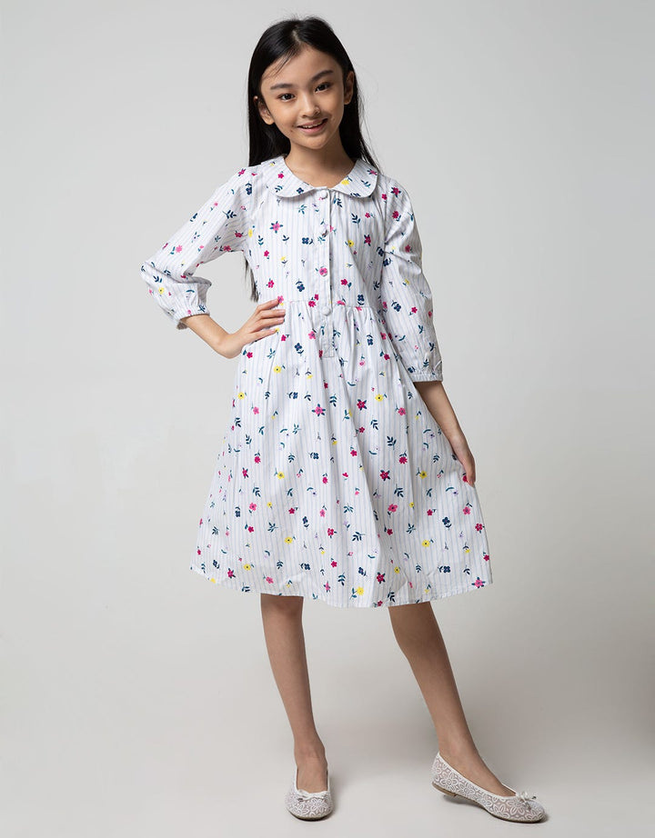 LS MIDI DRESS STRIPE