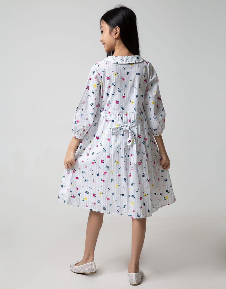 LS MIDI DRESS STRIPE