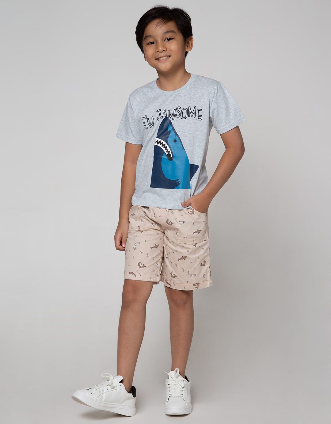 Little M Short Pants Crop Woven Shark
