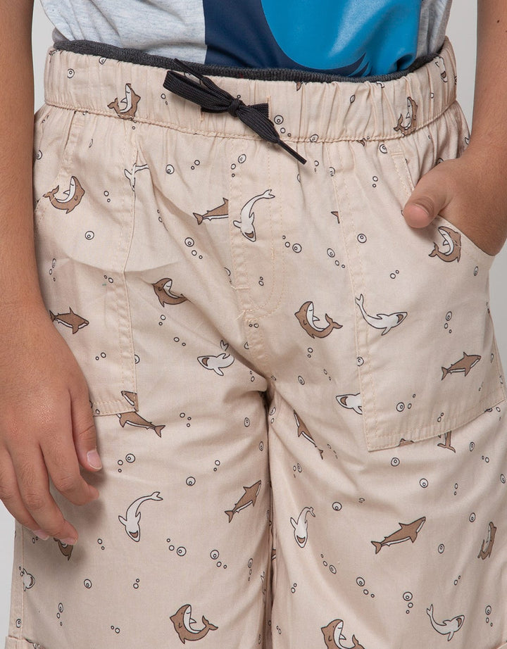 Little M Short Pants Crop Woven Shark
