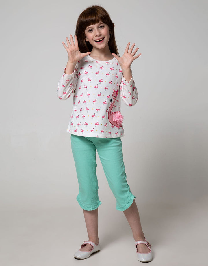 Little M Long Sleeve T-Shirt Screen Printed Flaminggo