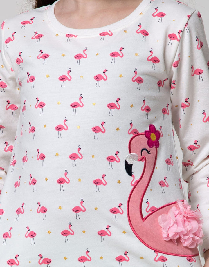 Little M Long Sleeve T-Shirt Screen Printed Flaminggo