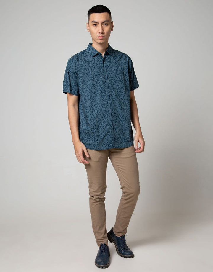 SS SHIRT PRINT LEAVE