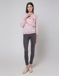 Sweater Bonjour Print Sweater Wanita