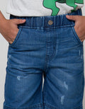 Little M Denim Short Pants Destroyed Karet