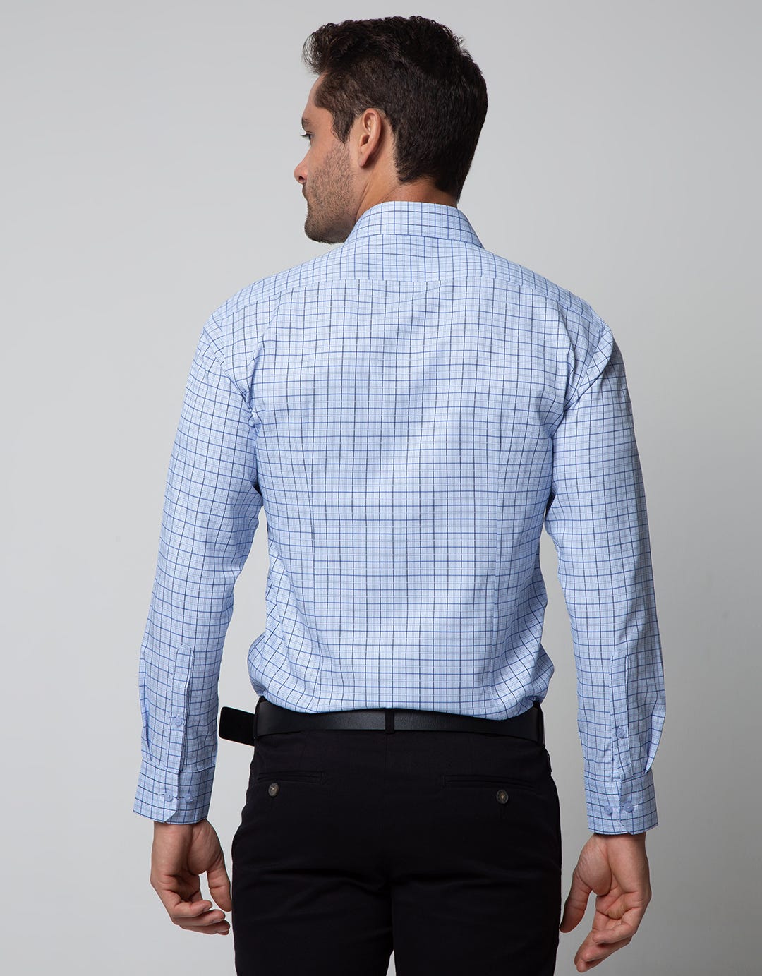Stanley Adams Long Sleeve Shirt Check Spread Collar