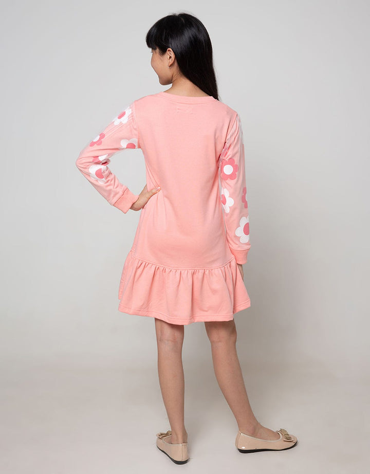 LS MIDI DRESS FLOWER