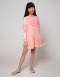 LS MIDI DRESS FLOWER