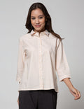 Details Long Sleeve Shirt Top Woven Seersucker