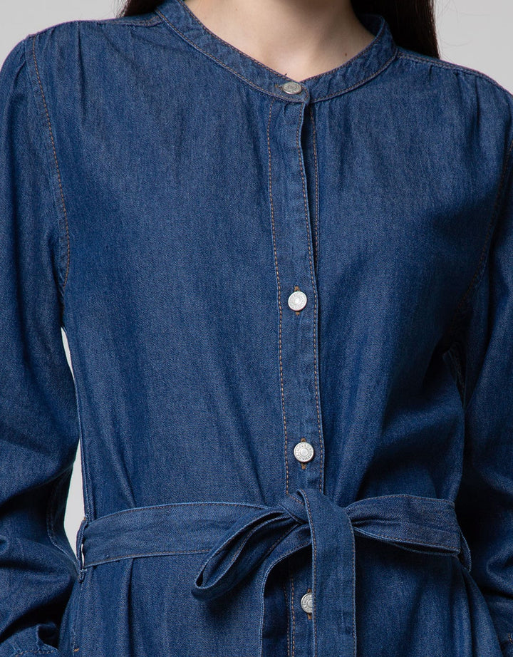 LS MAXI DRESS DENIM