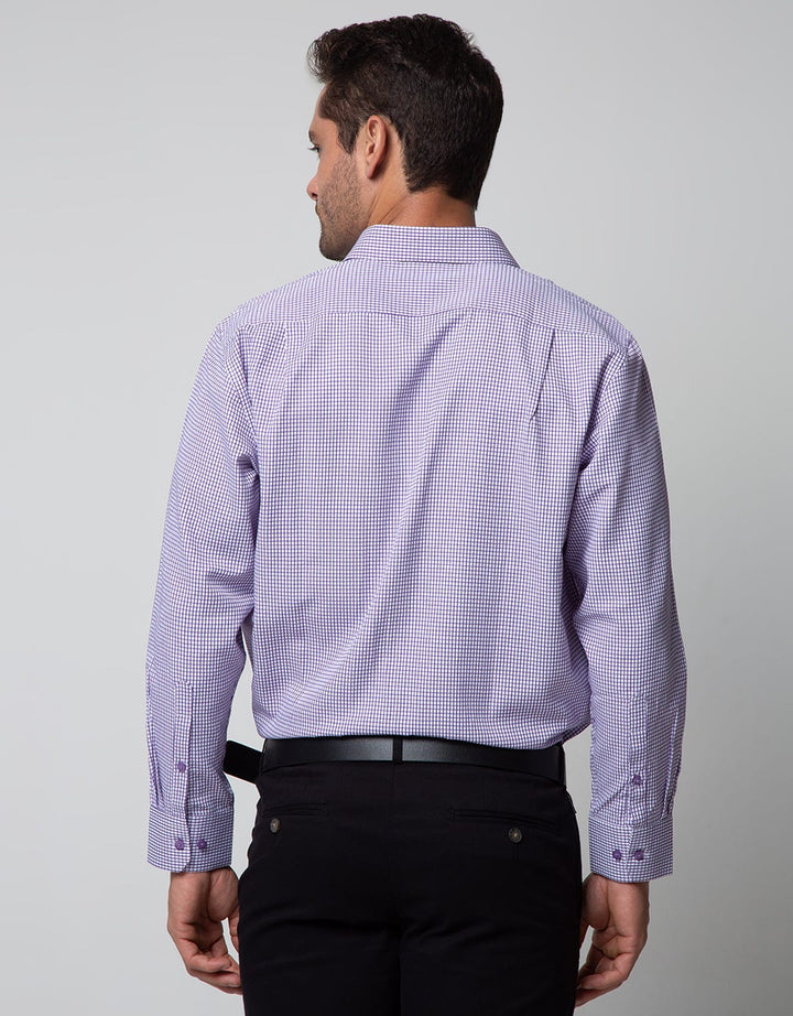 Stanley Adams Long Sleeve Shirt Check Point Collar