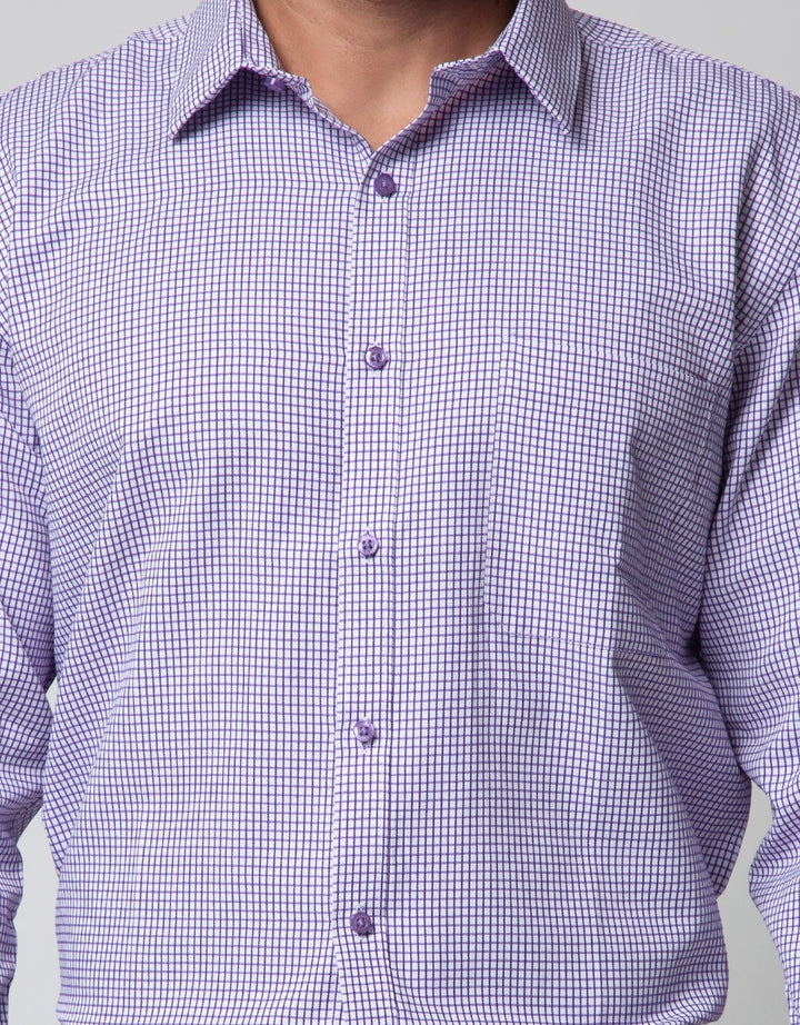 Stanley Adams Long Sleeve Shirt Check Point Collar