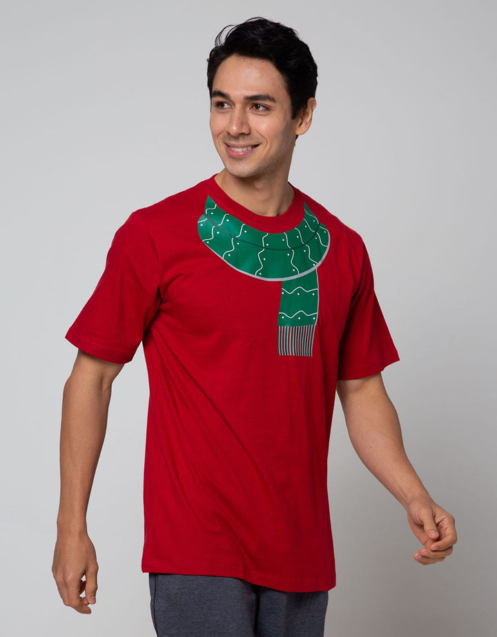 T Zone Short Sleeve T-Shirt Print New Shawl Xmas