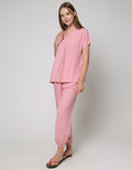 Nevada Short Sleeve Pyjama Pants Plain Pastel Fika