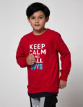 Aero Knitting Print Word Kids Sweater