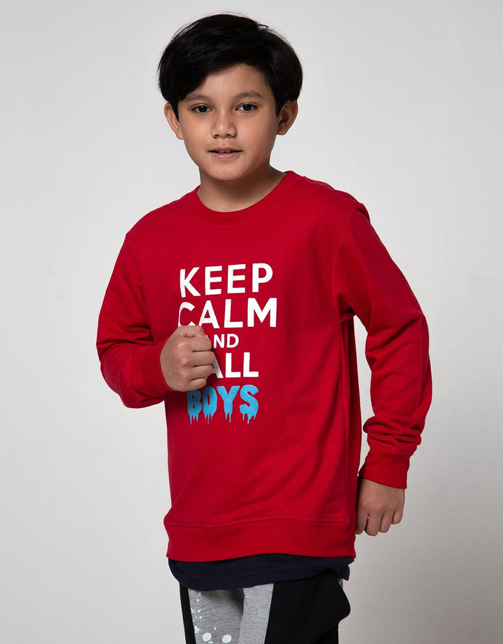 Aero Knitting Print Word Kids Sweater