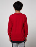 Aero Knitting Print Word Kids Sweater