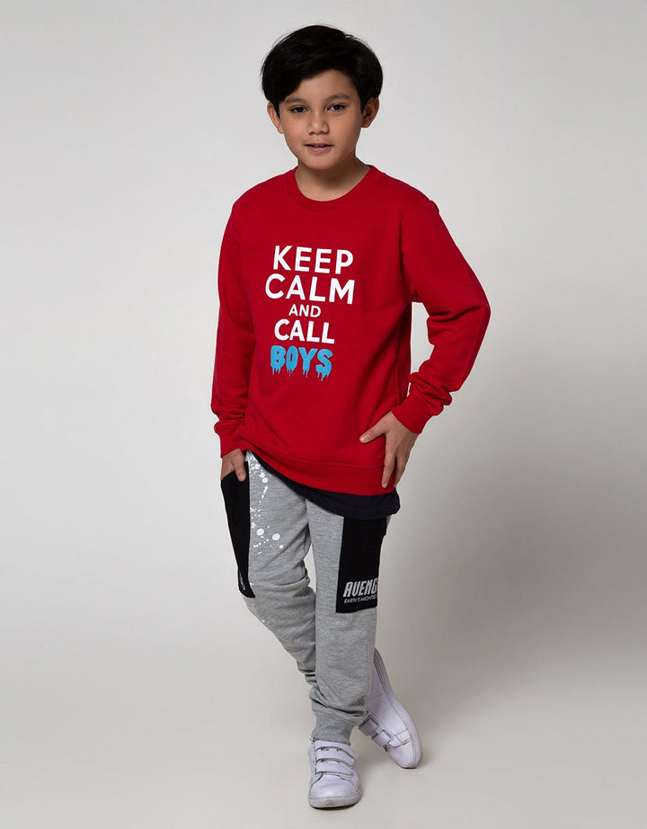 Aero Knitting Print Word Kids Sweater