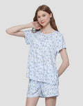 Nevada Flower Bunny Baju Tidur One Set Wanita