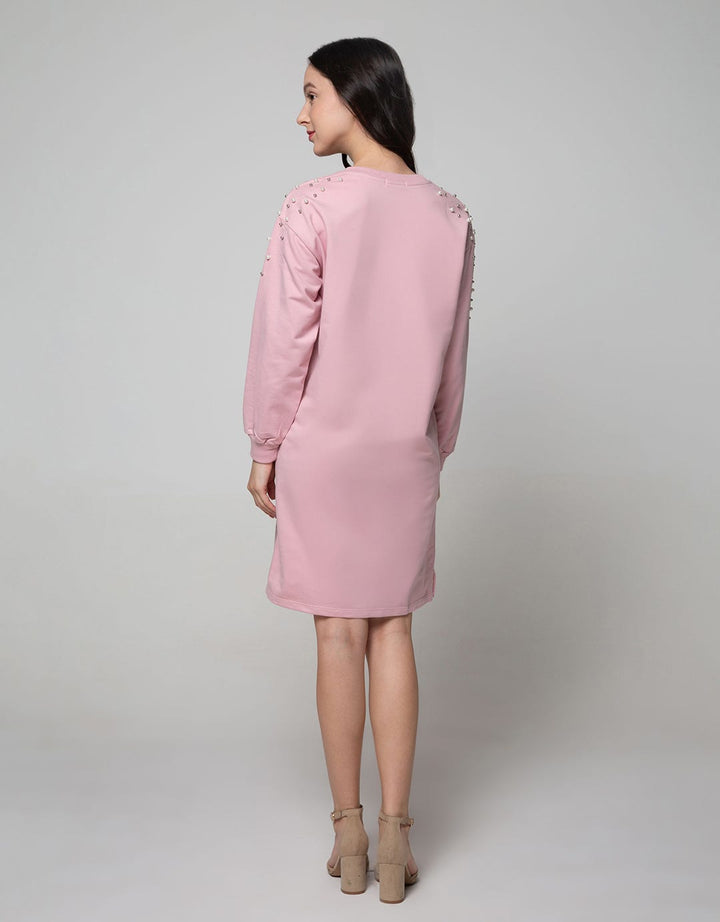 Nevada Long Sleeve Midi Dress Pearl