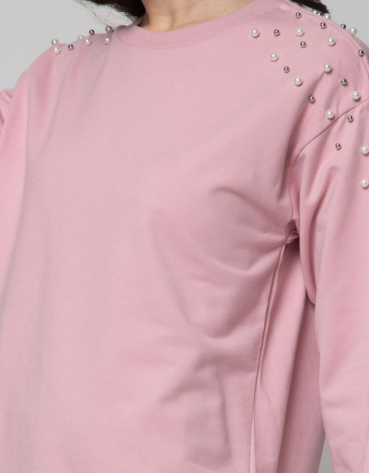 Nevada Long Sleeve Midi Dress Pearl