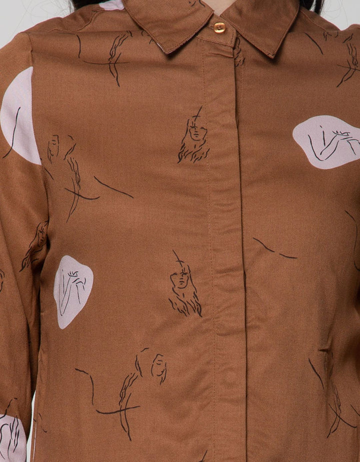 Details Long Sleeve Shirt Choc Top