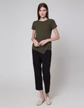 Connexion Asymetric Button Kaos Wanita