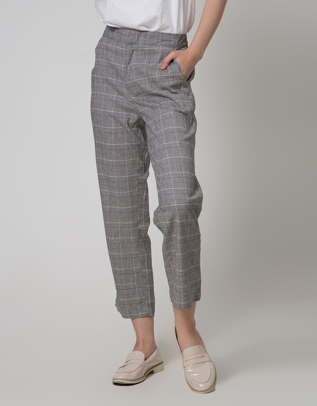 Details Long Pants Palazzo Hounds Pink With Tape