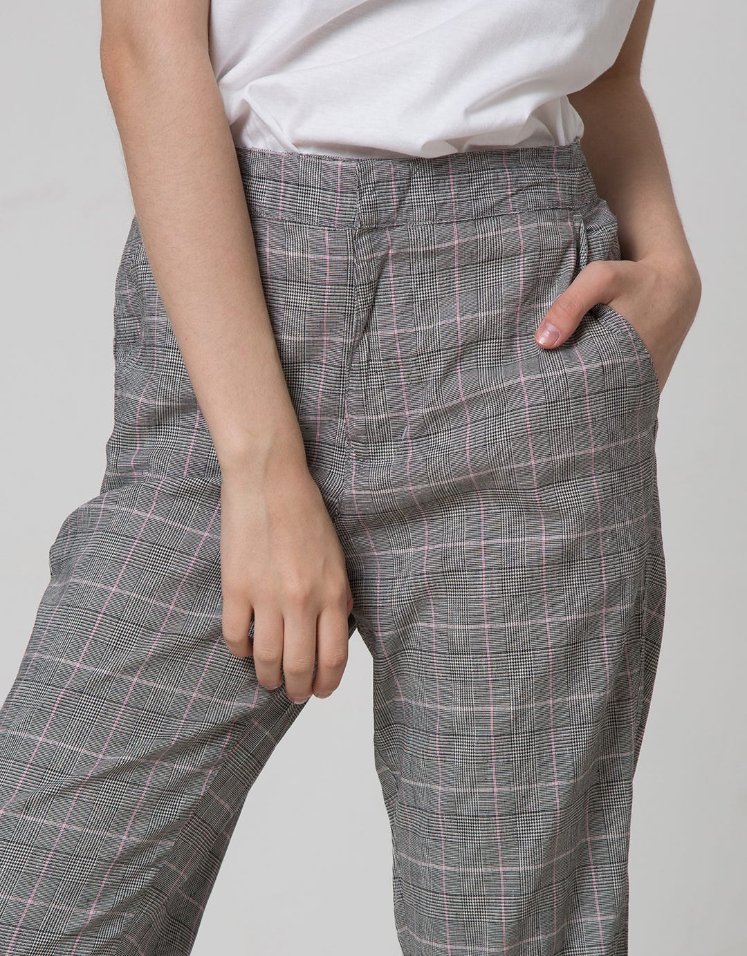 Details Long Pants Palazzo Hounds Pink With Tape